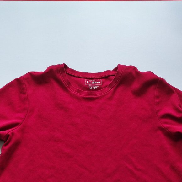 L.L.Bean long sleeve top women's size M burgundy cotton - Picture 2 of 9